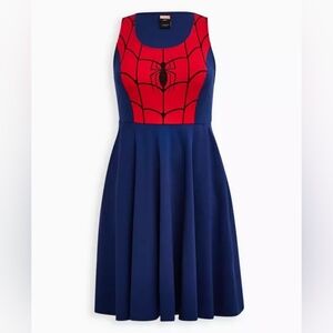 Torrid Superhero Dress Red and Blue Sleeveless